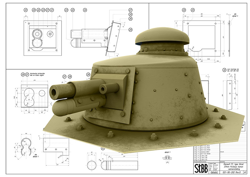 3d-model FT-koepel op Tobruk. (copyright: Marc Machielse)