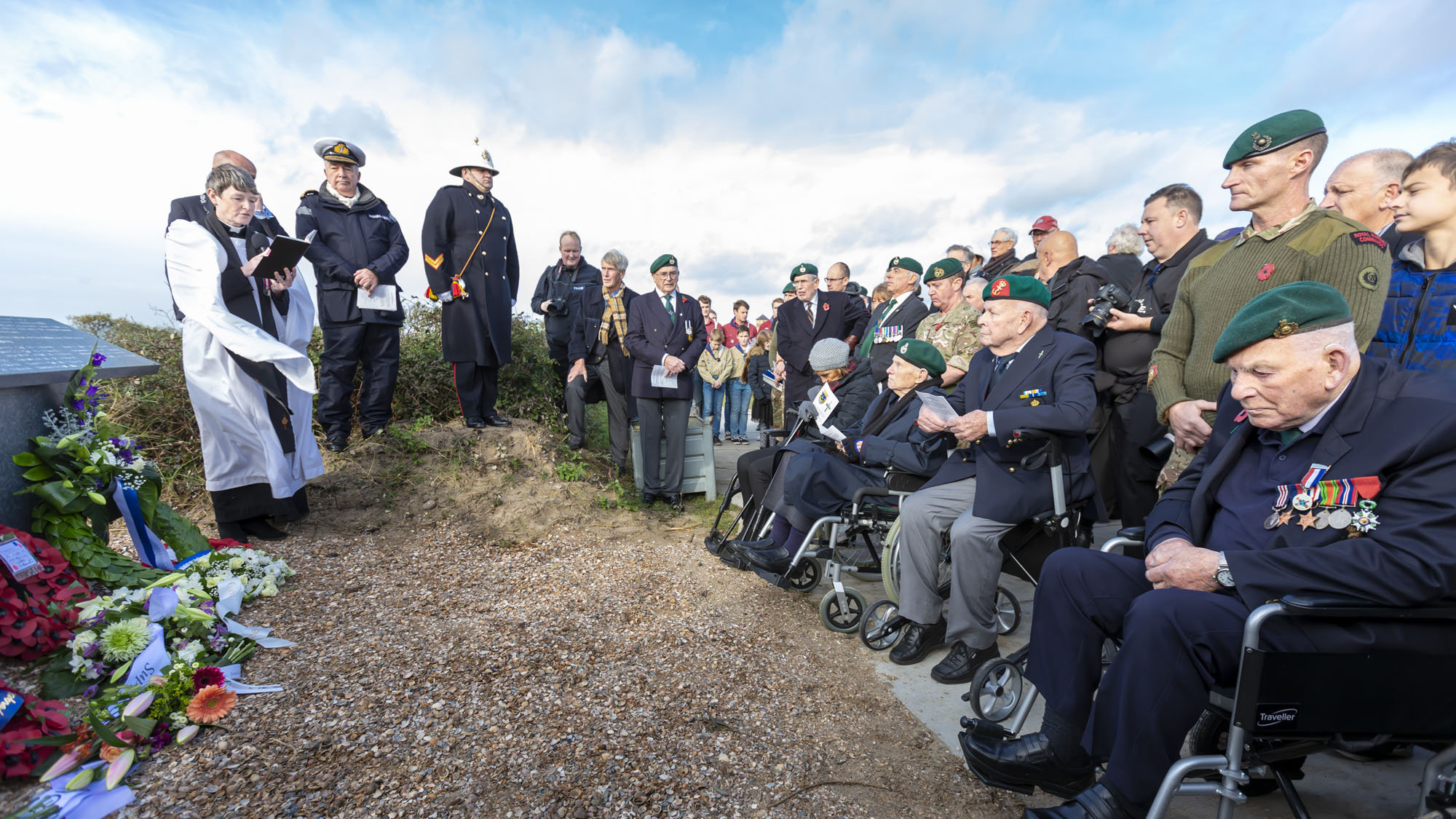 Onthulling 47RM Commando-monument bij Dishoek.